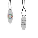 Smoke Grey Custom Hang Tag- Oval - 1-3/4