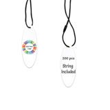 Matte White Custom Hang Tag- Oval - 1-3/4