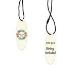 Shimmer White Gold Custom Hang Tag- Oval - 1-3/4