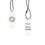 Shimmer White Custom Hang Tag- Oval - 1-3/4