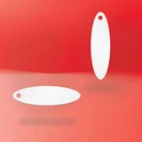 Shimmer White Custom Hang Tag- Oval - 1-3/4