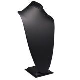 Black Leatherette Jewelry Necklace Display Stand, 22