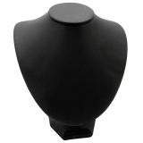 Black Leatherette Wide Jewelry Necklace Display Bust, 8