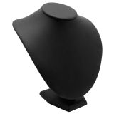 Black Leatherette Wide Necklace Bust | Gems on Display