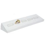 White Leatherette 5 Slot Jewelry Ring Display Tray