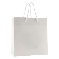 Matte White Premium Eurotote Shopping Bags Rope Handle