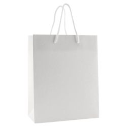 8" x 4" x 10" Matte White Paper Eurotote Shopping Bags