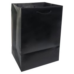 Premium Matte Black Laminate Eurotote Shopping Bags - Bulk