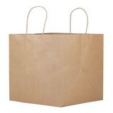 Large Restaurant Style Brown Kraft Paper Shopping Bags
