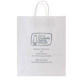 Custom White Kraft Paper Shopping Bags with Handles