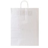 White Kraft Paper Shopping Bags with Handles