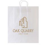 Personalized White Kraft Paper Shopping Bags