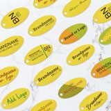 Shimmer Gold Custom Hang Tag - Oval - 1