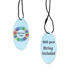 Shimmer Blue Custom Hang Tag - Oval - 1