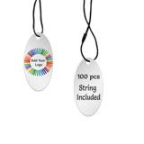 Shimmer Silver Custom Hang Tag - Oval - 1