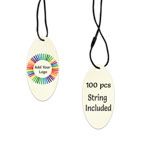 Shimmer White Gold Custom Hang Tag - Oval - 1