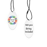 Shimmer White Custom Hang Tag - Oval - 1