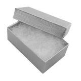 Silver Linen Pattern Paper Cotton Filled Jewelry Gift Boxes #21