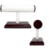 Red Rosewood Jewelry Bracelet / Bangle / Watch Display T Bar Stand