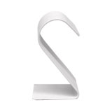 Curved White Leatherette Jewelry Earring Display Stand, 2-1/4