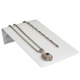 Medium White Leatherette Jewelry Bracelet / Watch Display Ramp