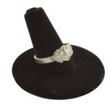 Black Velvet Single Finger Jewelry Ring Display, 1-1/4