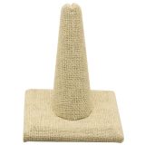 Beige Linen Square Base Single Finger Jewelry Ring Display
