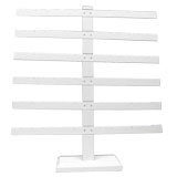White Leatherette 6 Tier Jewelry Earring Display Stand