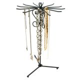 Black Metal Rotating Jewelry Necklace / Chain Display Stand