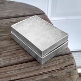 Silver Linen Pattern Paper Cotton Filled Jewelry Gift Boxes #32