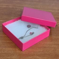 Hot Pink Cotton Filled Jewelry Gift Boxes #33