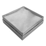Silver Linen Pattern Paper Cotton Filled Jewelry Gift Boxes #33