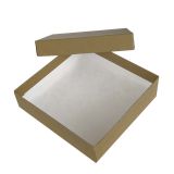 Premium Brown Kraft Paper Cotton Filled Square Jewelry Gift Boxes #33