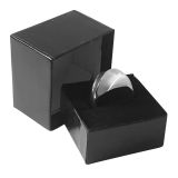 Glossy Black Paper Jewelry Ring Gift Packaging Boxes