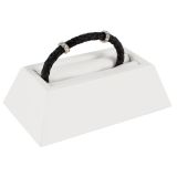 White Leatherette Single Stand Jewelry Bangle Display