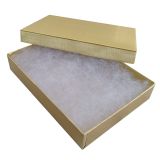 Textured Gold Cotton Filled Jewelry Necklace Gift Boxes #75