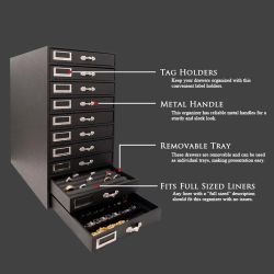 Black 10 Drawer Jewelry Tray Liner / Insert Storage Organizer