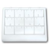 White Leatherette Jewelry Earring or Pendant Display Tray | Gems on Display