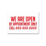 Custom Printed Appointment Only Business Signs, Open Signs