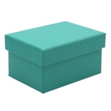 Teal Leatherette Jewelry Double Ring Gift Boxes