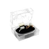 Clear Crystal Style Lucite Dual Jewelry Ring Boxes