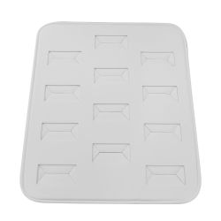 White Leatherette 12 Slot Jewelry Ring Display Tray