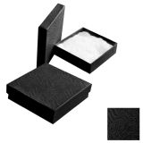 Swirl Black Cotton Filled Square Jewelry Gift Boxes #33