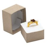 Brown Kraft Paper Jewelry Ring Gift Boxes, Foam Insert