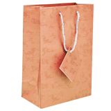 Pink Paper Tote Gift Shopping Bags, 7-3/4