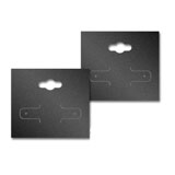 Shimmer Black Hoop Earring Black Card with keyhole 2-1/8
