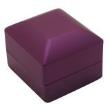 Purple Soft Touch Lighted Ring Box