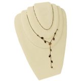 Beige Faux Suede 3 Tier Jewelry Necklace Display Easel