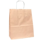 Light Pink Kraft Paper Gift Shopping Bags, 9-3/4