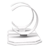 White Leatherette Dual Jewelry Watch / Bracelet Display Stand